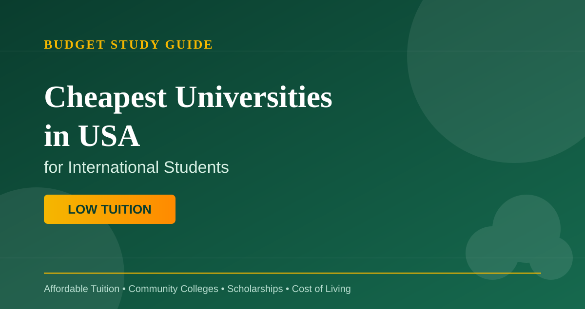 Cheapest Universities in USA for International Students